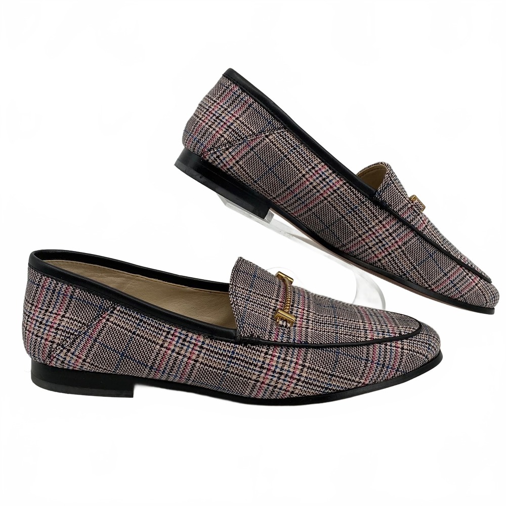Sam Edelman Black Pink Plaid Loafers | Women’s Size 7.5